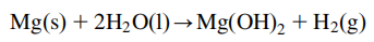 Magnesium reacts with water