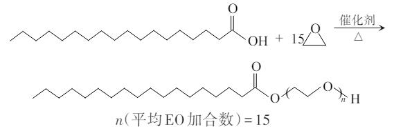 圖1 聚氧乙烯硬脂酸酯合成反應(yīng)式.png