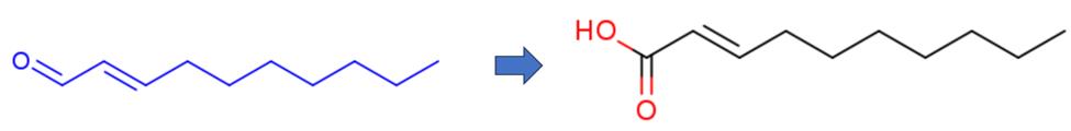 反式-2-癸烯醛的氧化反應