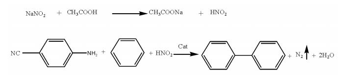 4-氰基聯(lián)苯反應(yīng)式