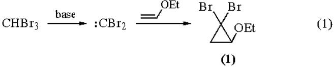 1,1-Dibromo-2-ethoxycyclopropane synthesis route