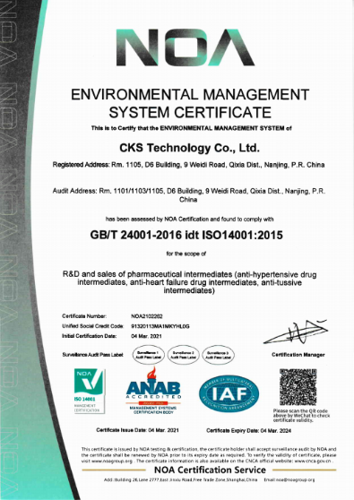 Certificate of accreditation