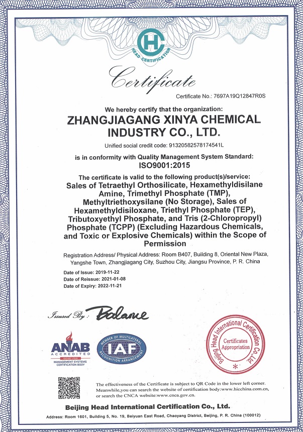 Certificate of accreditation