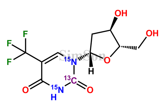 Trifluorothymidine-13C-15N2