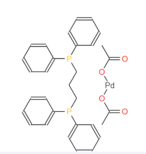 	Diacetato 1,3-bis(diphenyl phosphino) propane palladium (II) Coupling reactions.