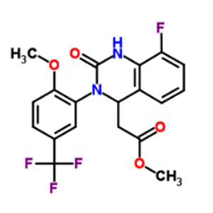 2-(8-fluoro-3-(2-methoxy-5-(trifluoromethyl)phenyl) -2-oxo-1,2,3,4-tetrahydroquinazolin-4-yl) acetic acid methyl ester