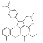 2-((2,6-difluorobenzyl)(ethoxycarbonyl)amino)-4-((dimethylamino)methyl)-5-(4-nitrophenyl)thiophene-3-carboxylic acid