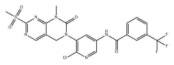 N-(6-chloro-5-(1-methyl-7-(methylsulfonyl)-2-oxo-1,4-dihydropyrimido[4,5-d]pyrimidin-3(2H)-yl)pyridin-3-yl)-3-(trifluoromethyl)benzam