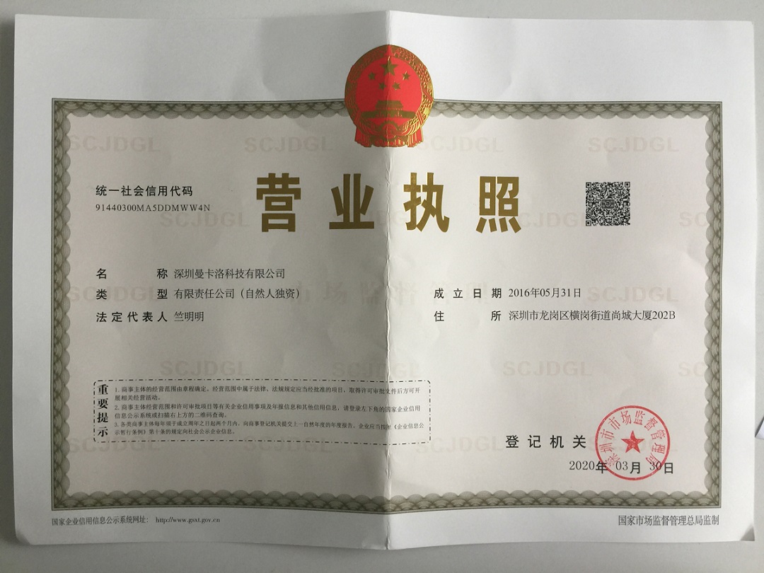 Business License Of EnterpriseLegal Person