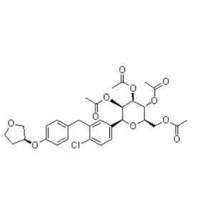 (1S)-1,5-Anhydro-1-C-[4-chloro-3-[[4-[[(3S)-tetrahydro-3-furanyl]oxy]phenyl]methyl]phenyl]-D-glucitol tetraacetate