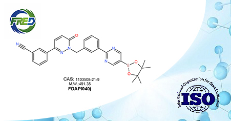 3-(6-oxo-1-{3-[5-(4,4,5,5-tetramethyl[1,3,2]dioxaborolan-2-yl)pyrimidin-2-yl]benzyl}-1,6-dihydropyridazin-3-yl)benzonitrile