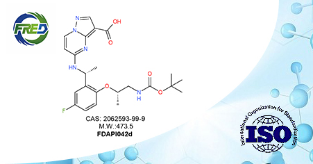 5-(((R)-1-(2-(((S)-1-((tert-butoxycarbonyl)amino)propan-2-yl)oxy)-5-fluorophenyl)ethyl)amino)pyrazolo[1,5-a]pyrimidine-3-carboxylic acid