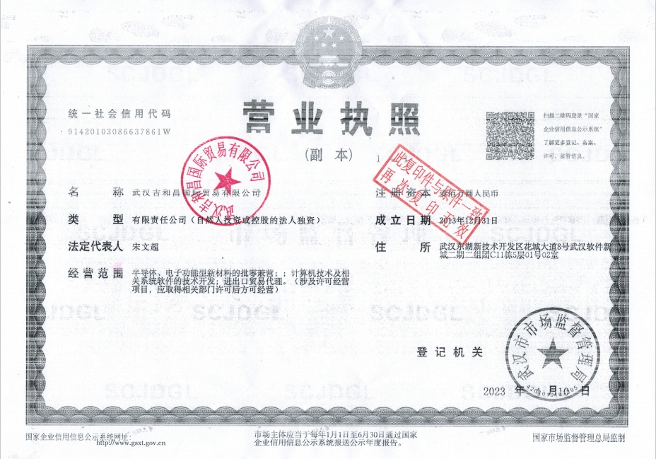 Business License Of EnterpriseLegal Person