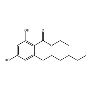 Benzoic acid, 2-hexyl-4,6 -dihydroxy-, ethyl ester