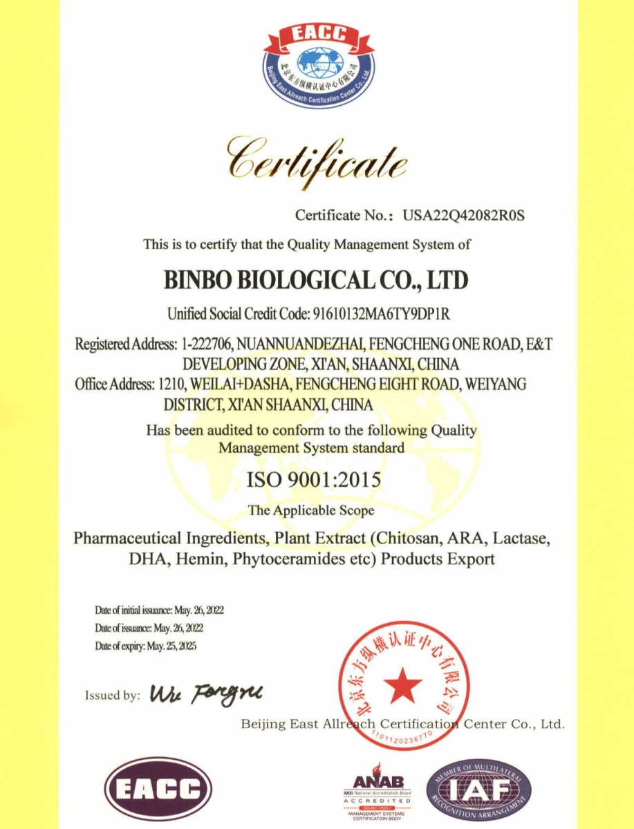 Certificate of accreditation