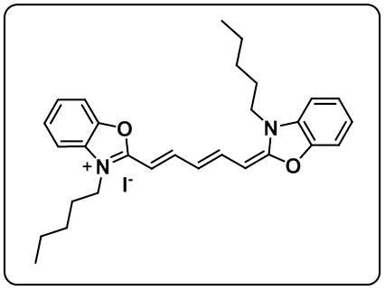 3-Pentyl-2-((1E,3E)-5-[3-pentyl-1,3-benzoxazol-2(3H)-ylidene]-1,3-pentadienyl)-1,3-benzoxazol-3-ium iodide