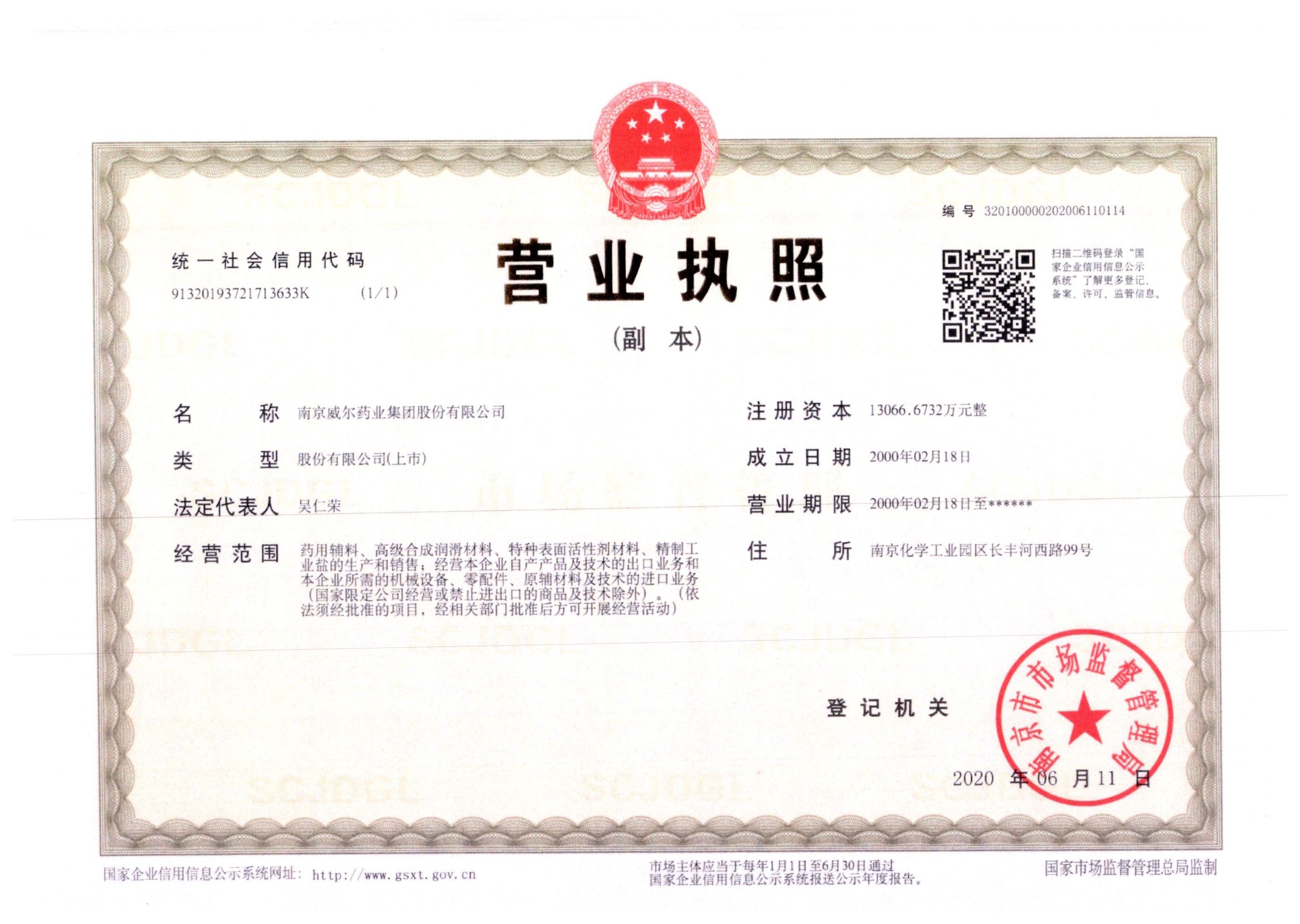 Business License Of EnterpriseLegal Person