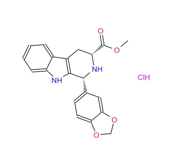 (1R,3R)-Methyl 1-(benzo[d][1,3]dioxol-5-yl)-2,3,4,9-tetrahydro-1H-pyrido[3,4-b]indole-3-carboxylate hydrochloride