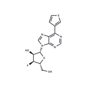 9-(3-Deoxy-3-fluoro-β-D-ribofuranosyl)-6-(thiophen-3-yl)purine