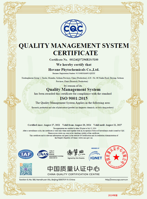 Certificate of accreditation