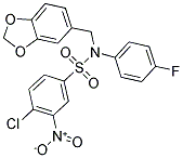 N1-(1,3-BENZODIOXOL-5-YLMETHYL)-N1-(4-FLUOROPHENYL)-4-CHLORO-3-NITROBENZENE-1-SULPHONAMIDE Struktur