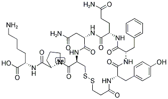 3-MERCAPTOPROPIONYL-TYR-PHE-GLN-ASN-CYS-PRO-LYS Struktur