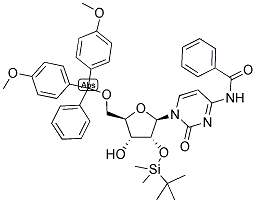 N4-BENZOYL-5'-O-(DIMETHOXYTRITYL)-2'-O-(T-BUTYLDIMETHYLSILYL)-CYTIDINE Struktur