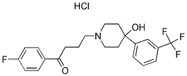 4'-FLUORO-4-[4-HYDROXY-4-(ALPHA,ALPHA,ALPHA-TRIFLUORO-M TOLYL)PIPERIDINO]BUTYROPHENONE HYDROCHLORIDE Struktur