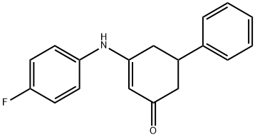 3-((4-FLUOROPHENYL)AMINO)-5-PHENYLCYCLOHEX-2-EN-1-ONE Struktur