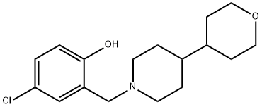 4-CHLORO-2-[4-(TETRAHYDRO-PYRAN-4-YL)-PIPERIDIN-1-YLMETHYL]-PHENOL Struktur