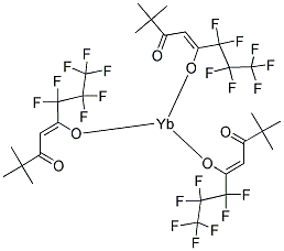 TRIS(1,1,1,2,2,3,3-HEPTAFLUORO-7,7-DIMETHYL-4,6-OCTANEDIONE)YTTERBIUM Struktur