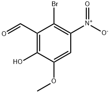 2-BROMO-6-HYDROXY-5-METHOXY-3-NITRO-BENZALDEHYDE Struktur