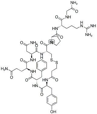 3-MERCAPTOPROPIONYL-TYR-PHE-GLN-ASN-CYS-PRO-ARG-GLY-NH2 Struktur