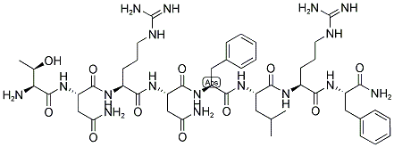 H-THR-ASN-ARG-ASN-PHE-LEU-ARG-PHE-NH2 Struktur