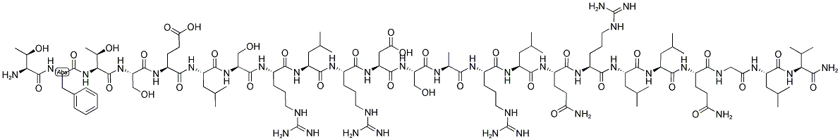 H-THR-PHE-THR-SER-GLU-LEU-SER-ARG-LEU-ARG-ASP-SER-ALA-ARG-LEU-GLN-ARG-LEU-LEU-GLN-GLY-LEU-VAL-NH2 Struktur