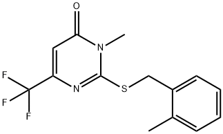 3-METHYL-2-[(2-METHYLBENZYL)SULFANYL]-6-(TRIFLUOROMETHYL)-4(3H)-PYRIMIDINONE Struktur