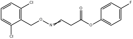 4-FLUOROPHENYL 3-([(2,6-DICHLOROBENZYL)OXY]IMINO)PROPANOATE Struktur