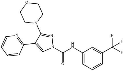 3-MORPHOLINO-4-(2-PYRIDINYL)-N-[3-(TRIFLUOROMETHYL)PHENYL]-1H-PYRAZOLE-1-CARBOXAMIDE Struktur