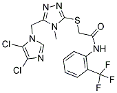 N1-[2-(TRIFLUOROMETHYL)PHENYL]-2-((5-[(4,5-DICHLORO-1H-IMIDAZOL-1-YL)METHYL]-4-METHYL-4H-1,2,4-TRIAZOL-3-YL)THIO)ACETAMIDE Struktur