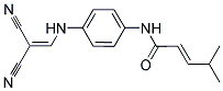 N-(4-((2,2-DINITRILOVINYL)AMINO)PHENYL)-4-METHYLPENT-2-ENAMIDE Struktur