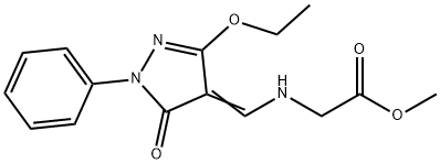 METHYL 2-([(3-ETHOXY-5-OXO-1-PHENYL-1,5-DIHYDRO-4H-PYRAZOL-4-YLIDEN)METHYL]AMINO)ACETATE Struktur