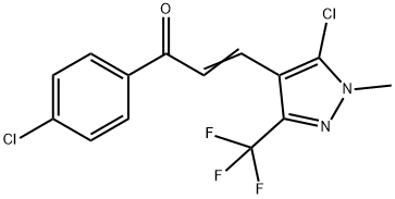 (E)-3-[5-CHLORO-1-METHYL-3-(TRIFLUOROMETHYL)-1H-PYRAZOL-4-YL]-1-(4-CHLOROPHENYL)-2-PROPEN-1-ONE Struktur