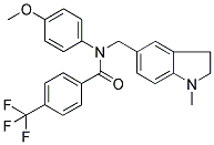 N-[(2,3-DIHYDRO-1-METHYLINDOL-5-YL)METHYL]-N-(4-METHOXYPHENYL)-4-(TRIFLUOROMETHYL)BENZAMIDE Struktur