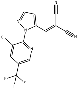 2-((1-[3-CHLORO-5-(TRIFLUOROMETHYL)-2-PYRIDINYL]-1H-PYRAZOL-5-YL)METHYLENE)MALONONITRILE Struktur