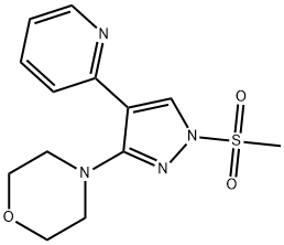 4-[1-(METHYLSULFONYL)-4-(2-PYRIDINYL)-1H-PYRAZOL-3-YL]MORPHOLINE Struktur