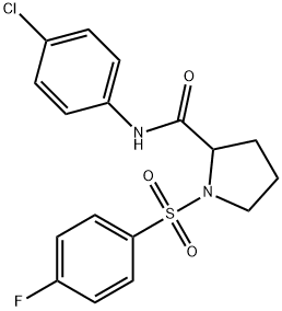 N-(4-CHLOROPHENYL)-1-[(4-FLUOROPHENYL)SULFONYL]-2-PYRROLIDINECARBOXAMIDE Struktur