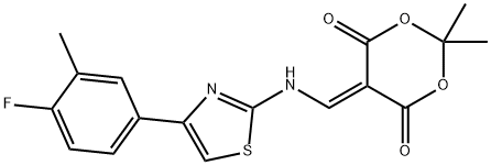 5-(((4-(4-FLUORO-3-METHYLPHENYL)(2,5-THIAZOLYL))AMINO)METHYLENE)-2,2-DIMETHYL-1,3-DIOXANE-4,6-DIONE Struktur