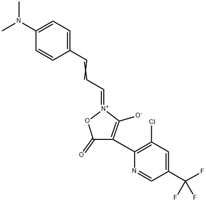 4-[3-CHLORO-5-(TRIFLUOROMETHYL)-2-PYRIDINYL]-2-(3-[4-(DIMETHYLAMINO)PHENYL]-2-PROPENYLIDENE)-5-OXO-2,5-DIHYDROISOXAZOL-2-IUM-3-OLATE Struktur