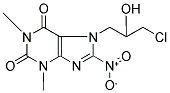 7-(3-CHLORO-2-HYDROXYPROPYL)-1,3-DIMETHYL-8-NITRO-2,3,6,7-TETRAHYDRO-1H-PURINE-2,6-DIONE Struktur