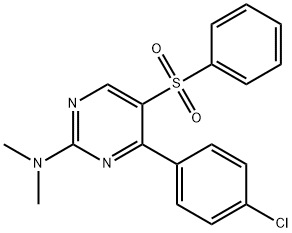 4-(4-CHLOROPHENYL)-N,N-DIMETHYL-5-(PHENYLSULFONYL)-2-PYRIMIDINAMINE Struktur